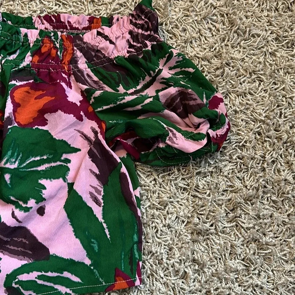 ASOS Y2K Cottagecore Boho Tropical Romantic Off The Shoulder Floral Blouse Sz16 - Picture 4 of 9